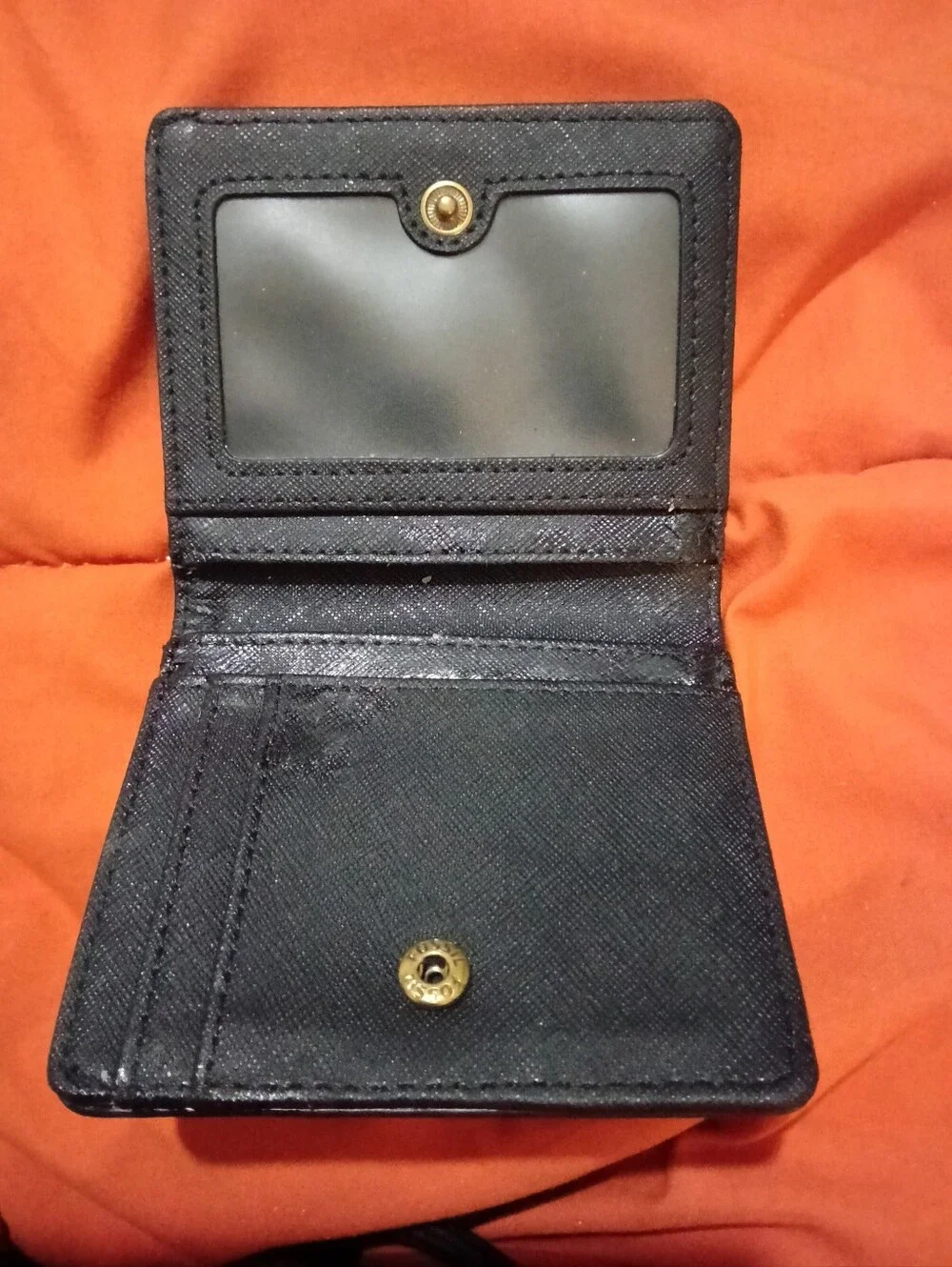 #1FW Fossil Black Leather Bi-Fold Card Holder Wallet
